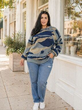 Camouflage Patterned Sweater